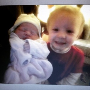 Teo is a very proud big brother! This was my first skype date with the little princess!