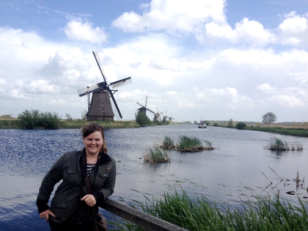 Me in front of the Windmills at Kinderdijk